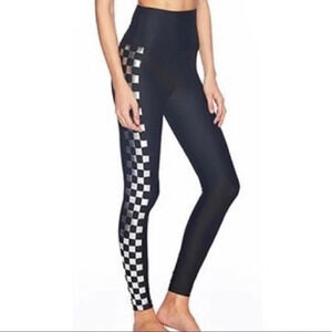 Beach Riot Sport Jade metallic check leggings High rise  Sz S